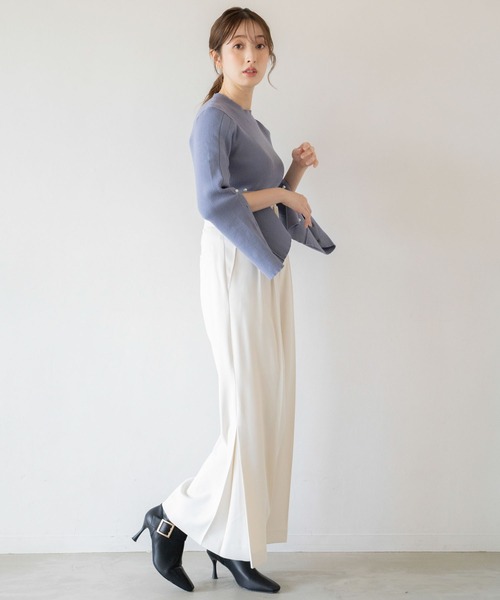 NOELA(ノエラ)の「サイドプリーツワイドパンツ(その他パンツ・レディース・ブラック/ピンク/オフホワイト・S/M)」の6枚目の写真