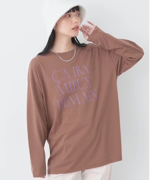earth music&ecology(アースミュージックアンドエコロジー)の「CA IRA MIEUX DEMAIN ロンT(Tシャツ/カットソー・レディース・ブラウン/ブラック/オフホワイト・FREE)」の3枚目の写真