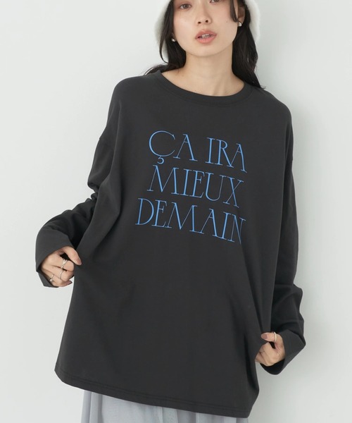 earth music&ecology(アースミュージックアンドエコロジー)の「CA IRA MIEUX DEMAIN ロンT(Tシャツ/カットソー・レディース・ブラウン/ブラック/オフホワイト・FREE)」の2枚目の写真