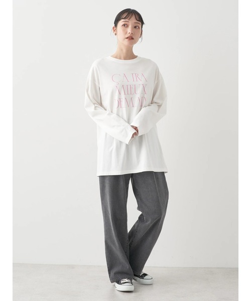 earth music&ecology(アースミュージックアンドエコロジー)の「CA IRA MIEUX DEMAIN ロンT(Tシャツ/カットソー・レディース・ブラウン/ブラック/オフホワイト・FREE)」の7枚目の写真