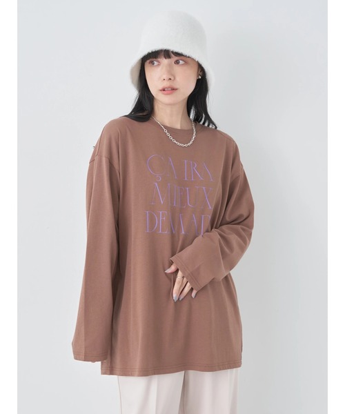 earth music&ecology(アースミュージックアンドエコロジー)の「CA IRA MIEUX DEMAIN ロンT(Tシャツ/カットソー・レディース・ブラウン/ブラック/オフホワイト・FREE)」の10枚目の写真
