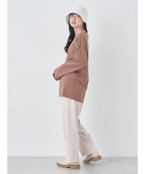 earth music&ecology(アースミュージックアンドエコロジー)の「CA IRA MIEUX DEMAIN ロンT(Tシャツ/カットソー・レディース・ブラウン/ブラック/オフホワイト・FREE)」の12枚目の写真