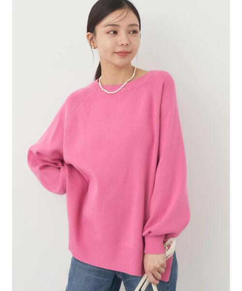 earth music&ecology(アースミュージックアンドエコロジー)の「サイドスリットルーズチュニック(チュニック・レディース・アイボリー/ブラック/ピンク/ブルー・FREE)」の4枚目の写真