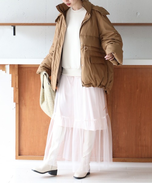 SETUP7（セットアップセブン）の「SWEET 掲載アイテム 谷まりあさん着用！ふわっと愛らしく♪【SETUP7】-special- クラシカルシアーティアードチュールロングスカート Classic sheer tiered tulle long skirt（スカート・レディース・ライトブラウン/ライトピンク/ブラック・FREE）」の15枚目の写真