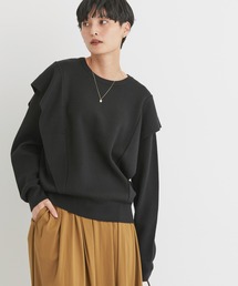 バイパチ袖フリルニットプルオーバー