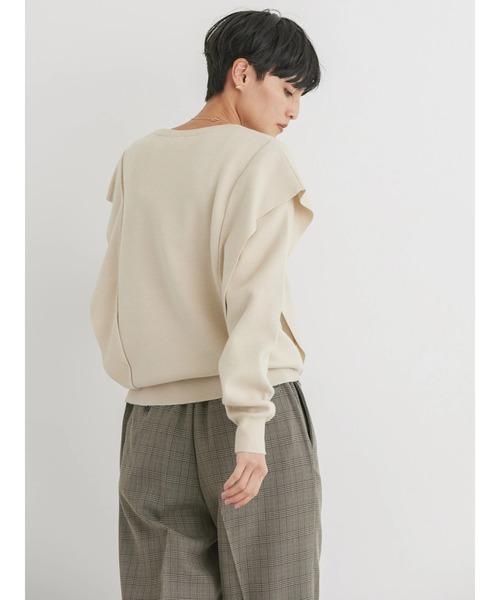 AMERICAN HOLIC（アメリカンホリック）の「バイパチ袖フリルニットプルオーバー（ニット/セーター・レディース・アイボリー/ブラック・M/L）」の14枚目の写真