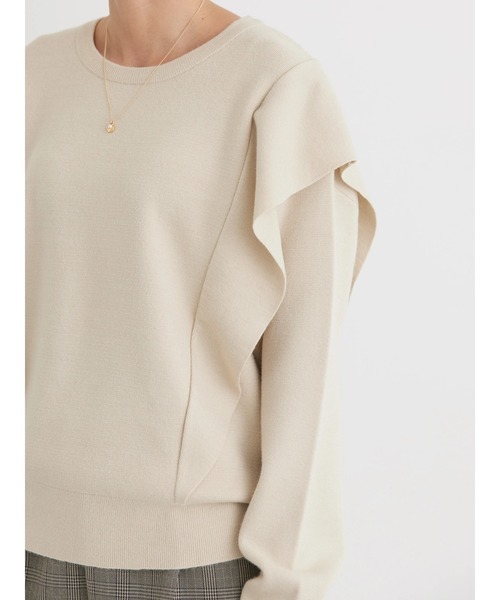 AMERICAN HOLIC（アメリカンホリック）の「バイパチ袖フリルニットプルオーバー（ニット/セーター・レディース・アイボリー/ブラック・M/L）」の16枚目の写真