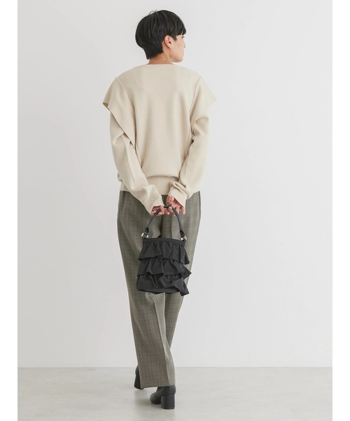 AMERICAN HOLIC（アメリカンホリック）の「バイパチ袖フリルニットプルオーバー（ニット/セーター・レディース・アイボリー/ブラック・M/L）」の21枚目の写真