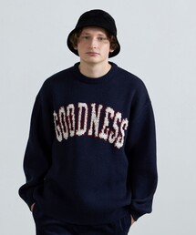 GLOSTER | 【GLOSTER/グロスター】7Gループジャガード カレッジニット GOODNESS(ニット/セーター)