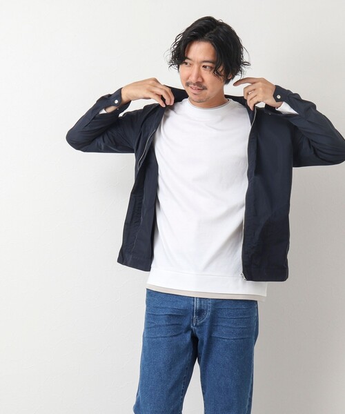 NOLLEY'S goodman（ノーリーズグッドマン）の「《ビジカジ対応》フェイクレイヤード 長袖Tシャツ（Tシャツ/カットソー・メンズ・ネイビー/ブラック/オレンジ/ホワイト/グレイッシュブルー/サックスブルー/グレイッシュベージュ・L/M/S）」の9枚目の写真