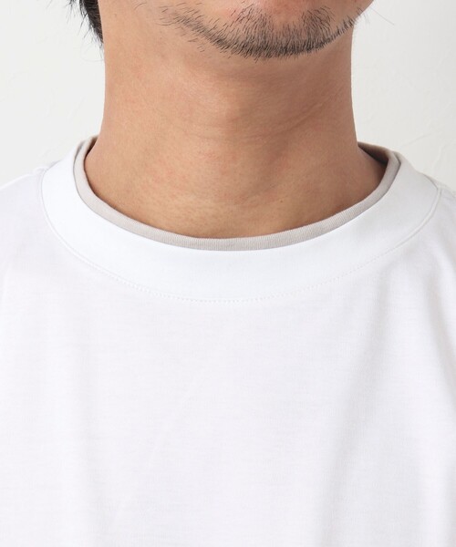 NOLLEY'S goodman（ノーリーズグッドマン）の「《ビジカジ対応》フェイクレイヤード 長袖Tシャツ（Tシャツ/カットソー・メンズ・ネイビー/ブラック/オレンジ/ホワイト/グレイッシュブルー/サックスブルー/グレイッシュベージュ・L/M/S）」の15枚目の写真