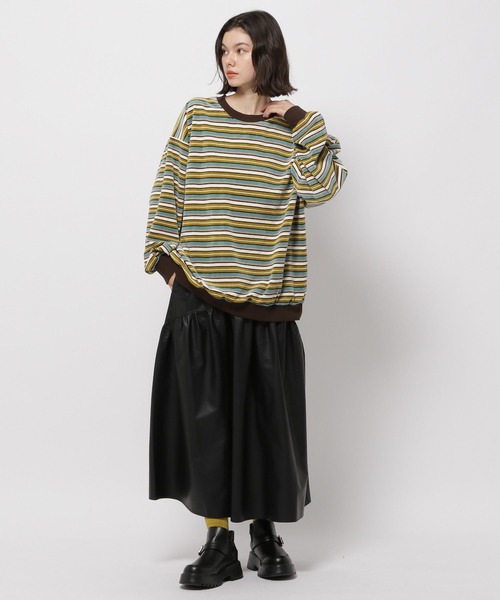 niko and... ボーダーTシャツ,ベスト,スカート niko andのスカートを使った「ボーダートップス」の人気