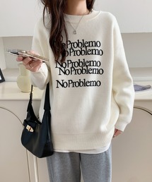 オーバーサイズロゴプリントルーズニット