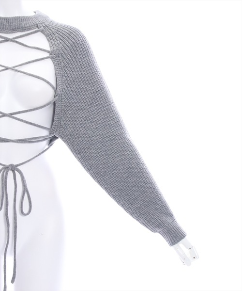 clear（クリア）の「フロントスピンドルショート丈ニット（ニット/セーター・レディース・アイボリー/ブラック/グレー・F）」の14枚目の写真