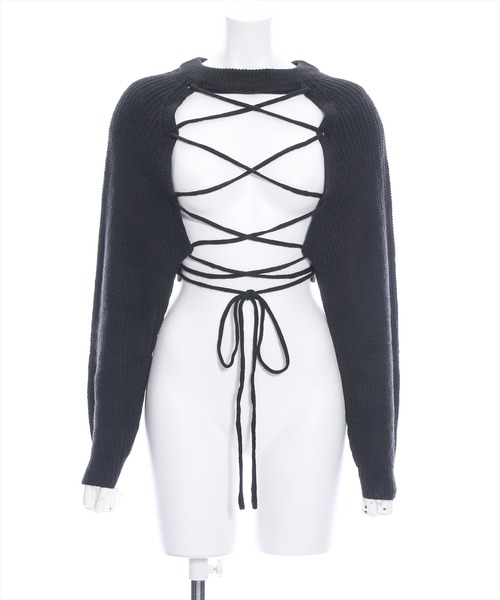 clear（クリア）の「フロントスピンドルショート丈ニット（ニット/セーター・レディース・アイボリー/ブラック/グレー・F）」の16枚目の写真