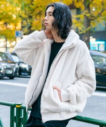 ブルゾン（ホワイト/白色系・フェイクファー）ファッション通販
