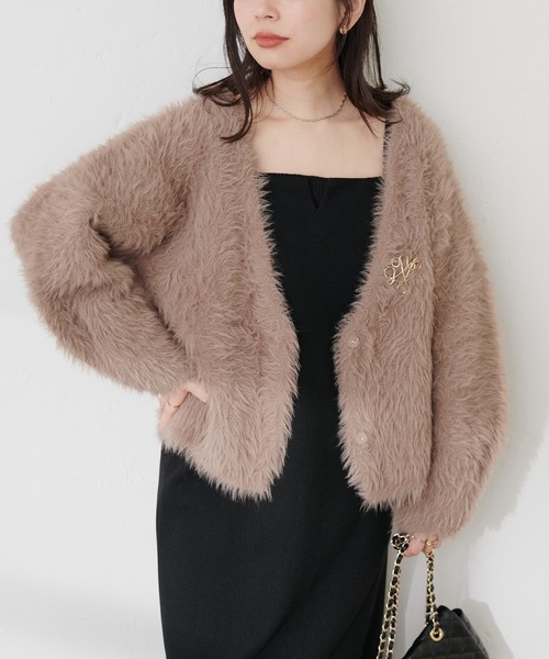 natural couture（ナチュラルクチュール）の「ロングフェザーボリュームカーディガン（カーディガン/ボレロ・レディース・アイボリー/チャコールグレー/モカ/グレー・FREE）」の22枚目の写真