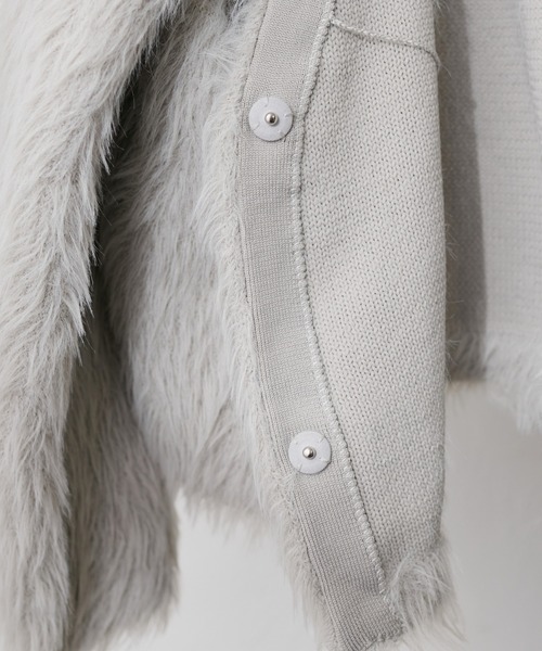 natural couture（ナチュラルクチュール）の「ロングフェザーボリュームカーディガン（カーディガン/ボレロ・レディース・アイボリー/チャコールグレー/モカ/グレー・FREE）」の21枚目の写真