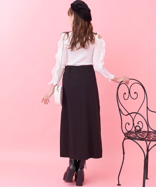 Voyage titty&Co.PETIT（ボヤージュティティアンドコープチ）の「【 Voyage titty&Co.PETIT】フリルカットタートルネック（Tシャツ/カットソー・レディース・ホワイト/ブラック・FREE）」の7枚目の写真