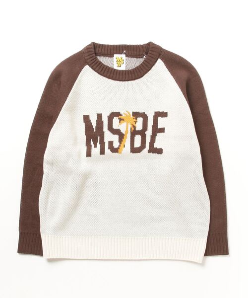My sugar Babe(マイシュガーベイブ)の「MSBE logo raglan knit pullover(ニット/セーター・メンズ・グレー/ネイビー/ブラウン・MEDIUM/LARGE)」の2枚目の写真