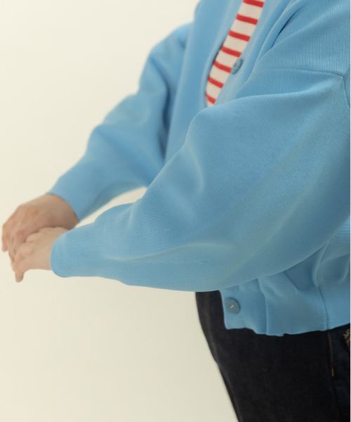 Dot＆Stripes CHILD WOMAN（ドットアンドストライプス　チャイルドウーマン）の「AMOSSAミラノリブパフスリーブ カーディガン（カーディガン/ボレロ・レディース・イエロー/サックスブルー/ピンク/ピンク系その他/グリーン/ブラウン/ピンク系その他2・FREE）」の18枚目の写真