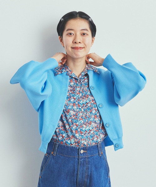 Dot＆Stripes CHILD WOMAN（ドットアンドストライプス　チャイルドウーマン）の「AMOSSAミラノリブパフスリーブ カーディガン（カーディガン/ボレロ・レディース・イエロー/サックスブルー/ピンク/ピンク系その他/グリーン/ブラウン/ピンク系その他2・FREE）」の19枚目の写真