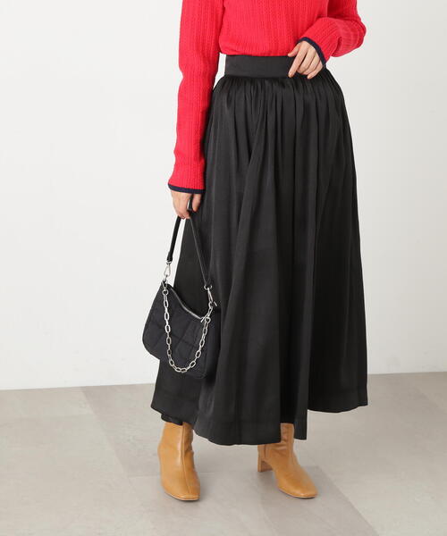 N.（N. Natural Beauty Basic）（エヌエヌナチュラルビューティーベーシック）の「◆シアーグリッターフレアスカート（スカート・レディース・イエロー/ブラック/クリーム・MEDIUM）」の4枚目の写真