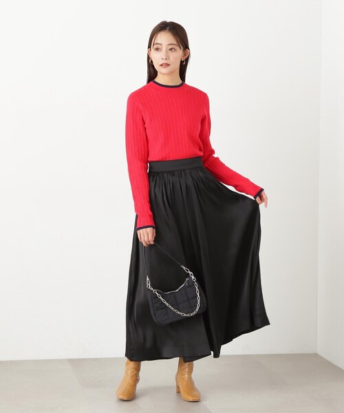 N.（N. Natural Beauty Basic）（エヌエヌナチュラルビューティーベーシック）の「◆シアーグリッターフレアスカート（スカート・レディース・イエロー/ブラック/クリーム・MEDIUM）」の5枚目の写真