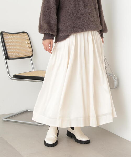 N.（N. Natural Beauty Basic）（エヌエヌナチュラルビューティーベーシック）の「◆シアーグリッターフレアスカート（スカート・レディース・イエロー/ブラック/クリーム・MEDIUM）」の10枚目の写真