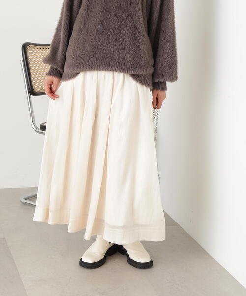 N.（N. Natural Beauty Basic）（エヌエヌナチュラルビューティーベーシック）の「◆シアーグリッターフレアスカート（スカート・レディース・イエロー/ブラック/クリーム・MEDIUM）」の11枚目の写真