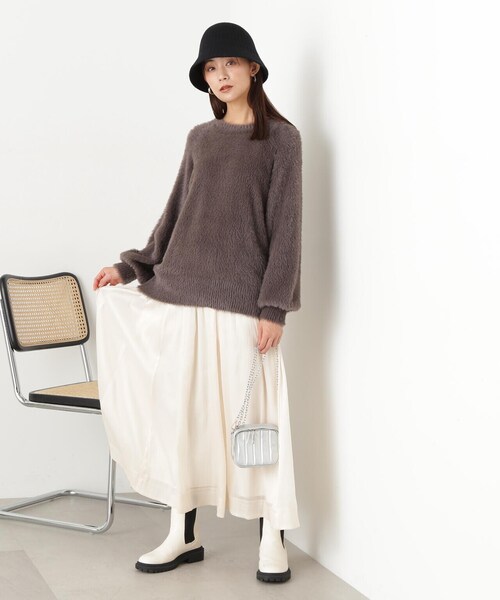 N.（N. Natural Beauty Basic）（エヌエヌナチュラルビューティーベーシック）の「◆シアーグリッターフレアスカート（スカート・レディース・イエロー/ブラック/クリーム・MEDIUM）」の12枚目の写真