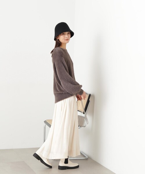 N.（N. Natural Beauty Basic）（エヌエヌナチュラルビューティーベーシック）の「◆シアーグリッターフレアスカート（スカート・レディース・イエロー/ブラック/クリーム・MEDIUM）」の16枚目の写真