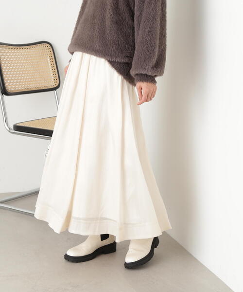 N.（N. Natural Beauty Basic）（エヌエヌナチュラルビューティーベーシック）の「◆シアーグリッターフレアスカート（スカート・レディース・イエロー/ブラック/クリーム・MEDIUM）」の17枚目の写真