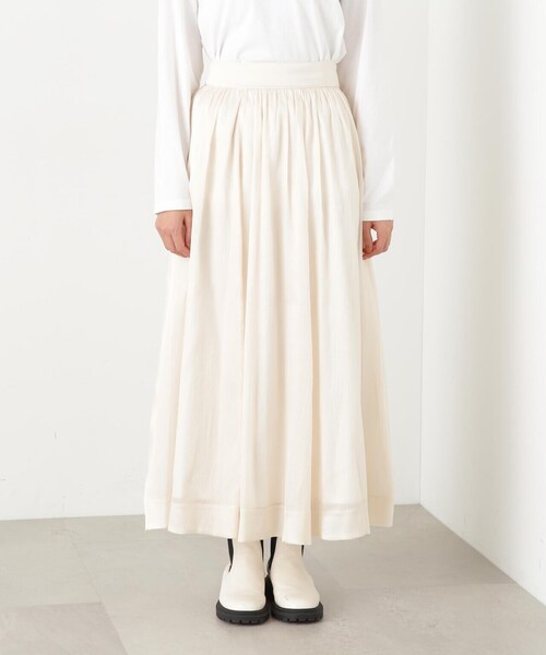 N.（N. Natural Beauty Basic）（エヌエヌナチュラルビューティーベーシック）の「◆シアーグリッターフレアスカート（スカート・レディース・イエロー/ブラック/クリーム・MEDIUM）」の18枚目の写真