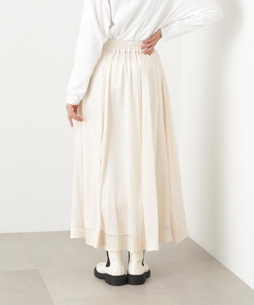 N.（N. Natural Beauty Basic）（エヌエヌナチュラルビューティーベーシック）の「◆シアーグリッターフレアスカート（スカート・レディース・イエロー/ブラック/クリーム・MEDIUM）」の20枚目の写真