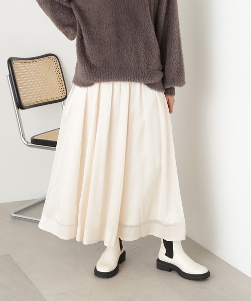 N.（N. Natural Beauty Basic）（エヌエヌナチュラルビューティーベーシック）の「◆シアーグリッターフレアスカート（スカート・レディース・イエロー/ブラック/クリーム・MEDIUM）」の3枚目の写真