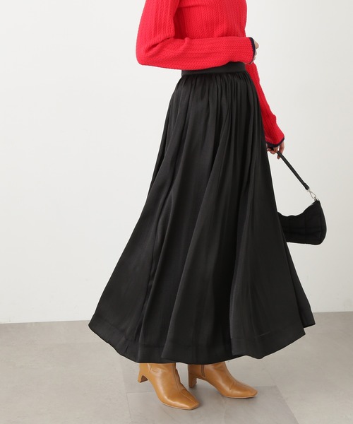 N.（N. Natural Beauty Basic）（エヌエヌナチュラルビューティーベーシック）の「◆シアーグリッターフレアスカート（スカート・レディース・イエロー/ブラック/クリーム・MEDIUM）」の2枚目の写真