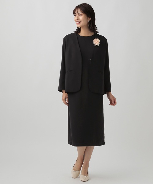 Elura(エルーラ)の「セレモニー&お悔やみナローワンピース(ワンピース・レディース・ブラック・LARGE/MEDIUM/X-LARGE/SMALL)」の2枚目の写真