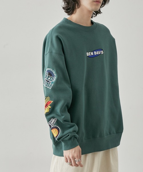 j.n.r.d(ジェー・エヌ・アール・ディー)の「【BENDAVIS別注】j.n.r.d/袖ワッペンクルーネックスウェット(スウェット・メンズ・ホワイト/グリーン/ブラック・L/LL/M)」の2枚目の写真