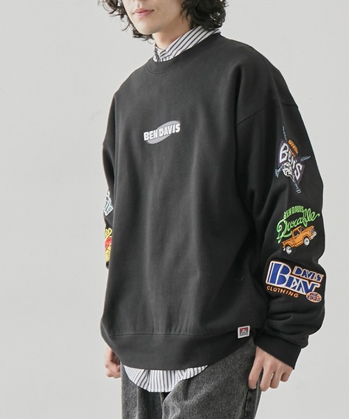 j.n.r.d(ジェー・エヌ・アール・ディー)の「【BENDAVIS別注】j.n.r.d/袖ワッペンクルーネックスウェット(スウェット・メンズ・ホワイト/グリーン/ブラック・L/LL/M)」の3枚目の写真
