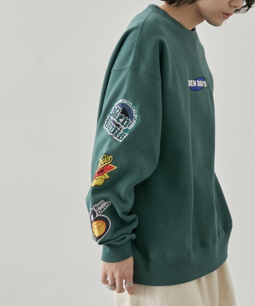 j.n.r.d(ジェー・エヌ・アール・ディー)の「【BENDAVIS別注】j.n.r.d/袖ワッペンクルーネックスウェット(スウェット・メンズ・ホワイト/グリーン/ブラック・L/LL/M)」の7枚目の写真