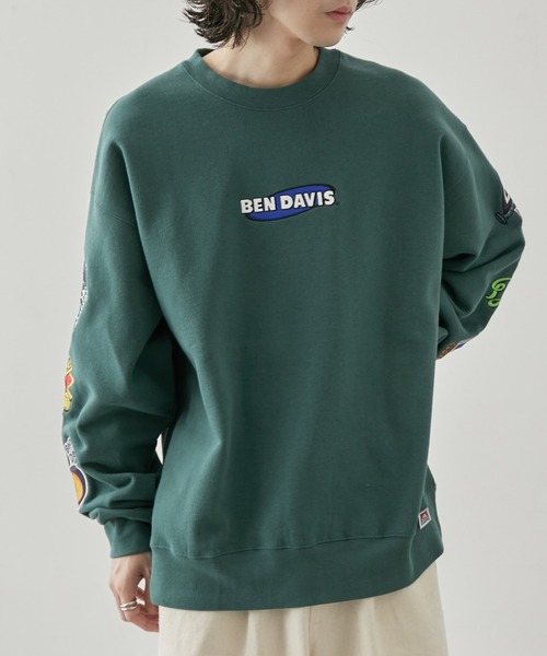 j.n.r.d(ジェー・エヌ・アール・ディー)の「【BENDAVIS別注】j.n.r.d/袖ワッペンクルーネックスウェット(スウェット・メンズ・ホワイト/グリーン/ブラック・L/LL/M)」の8枚目の写真