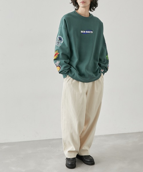 j.n.r.d(ジェー・エヌ・アール・ディー)の「【BENDAVIS別注】j.n.r.d/袖ワッペンクルーネックスウェット(スウェット・メンズ・ホワイト/グリーン/ブラック・L/LL/M)」の13枚目の写真
