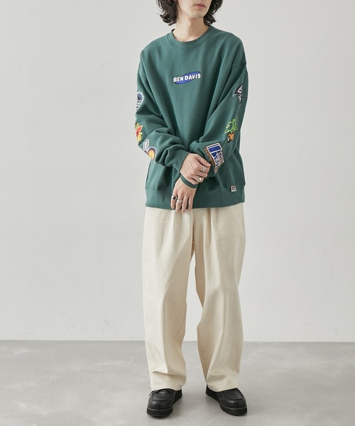 j.n.r.d(ジェー・エヌ・アール・ディー)の「【BENDAVIS別注】j.n.r.d/袖ワッペンクルーネックスウェット(スウェット・メンズ・ホワイト/グリーン/ブラック・L/LL/M)」の14枚目の写真