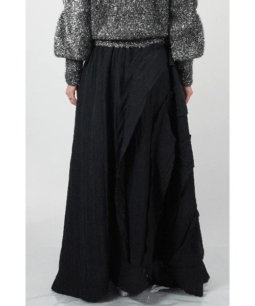 AULA（アウラ）の「AULA（アウラ）Peace Work Long Skirt（スカート・レディース・イエロー/ブラック・F）」の4枚目の写真