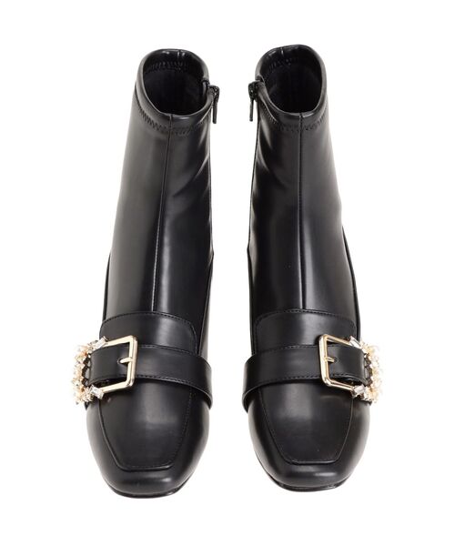 MERCURYDUO（マーキュリーデュオ）の「ショートローファーブーツ（ブーツ・レディース・ブラック/アイボリー・36/38）」の8枚目の写真