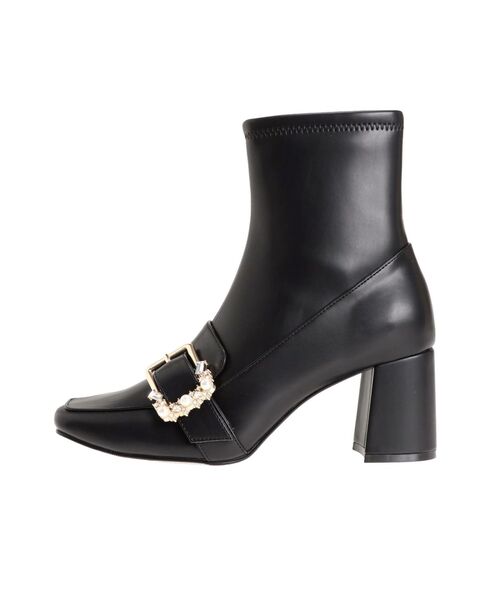 MERCURYDUO（マーキュリーデュオ）の「ショートローファーブーツ（ブーツ・レディース・ブラック/アイボリー・36/38）」の9枚目の写真