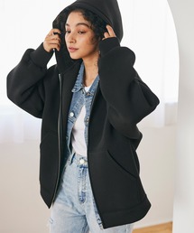 coca（coca） | ハリ感ダンボールニットオーバーサイズパーカー(パーカー)