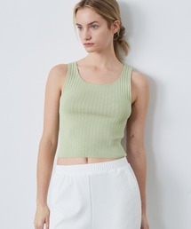 ELOOPS（イーループス）の「【ELOOPS】サマーニット・リブショート丈タンクトップ（タンクトップ）」