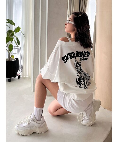 GYDA（ジェイダ）の「SK8 BUDDEYDスウェットトップス（スウェット・レディース・ピンク/オフホワイト/ブラック/ベージュ・FREE）」の20枚目の写真